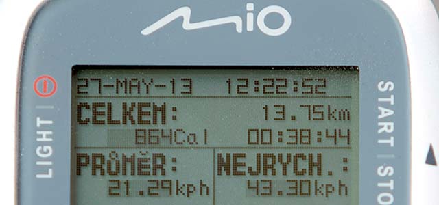 Fotopedstaven nejnovjho zkladnho GPS cyklocomputeru od znaky Mio...