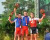 Olympijsk� hry 2008 - Peking - 1. Absalon, 2. Peraud, 3. Schurter, foto: Rob Jones