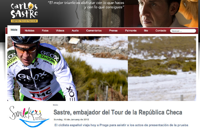 Webov strnky Carlose Sastreho informuj o ambasadorstv Czech Cycling Tour 2012