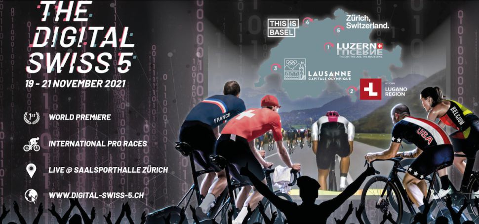 Světová premiéra. České ROUVY připojí hybridní digitální cyklistický závod The Digital Swiss 5 ve švýcarském Curychu