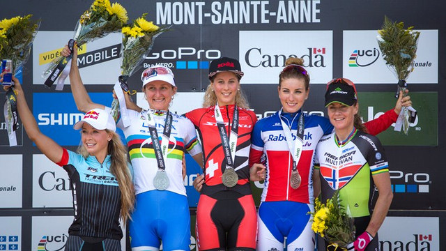 Stupně vítězů ženy - Mont St. Anne 2015
