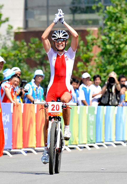 Olympijsk hry 2008 - Peking - Wloszczowska m stbrnou radost, foto: Rob Jones