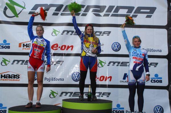 Merida Bike Vysočina '08 - sprint: ženy: 1.Pechoutová, 2. Veselá, 3. Valešová